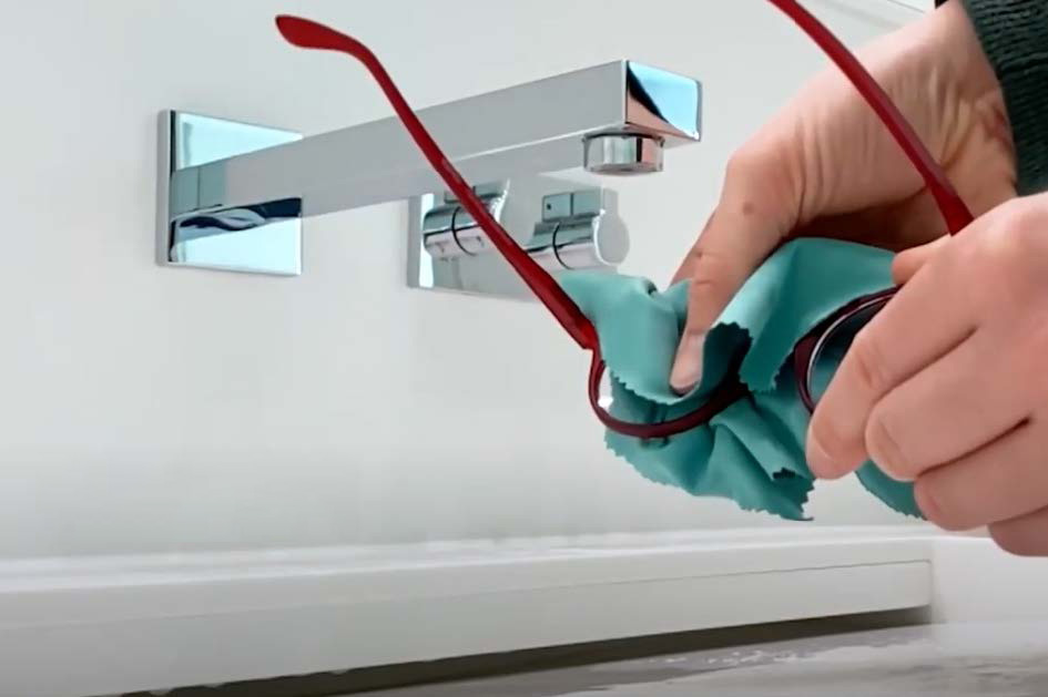 Finishing the lenses with a microfibre cloth